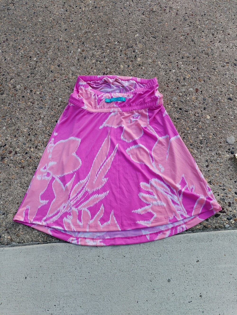 Tori Richard Fuchsia and Light Pink Floral Mini Skirt